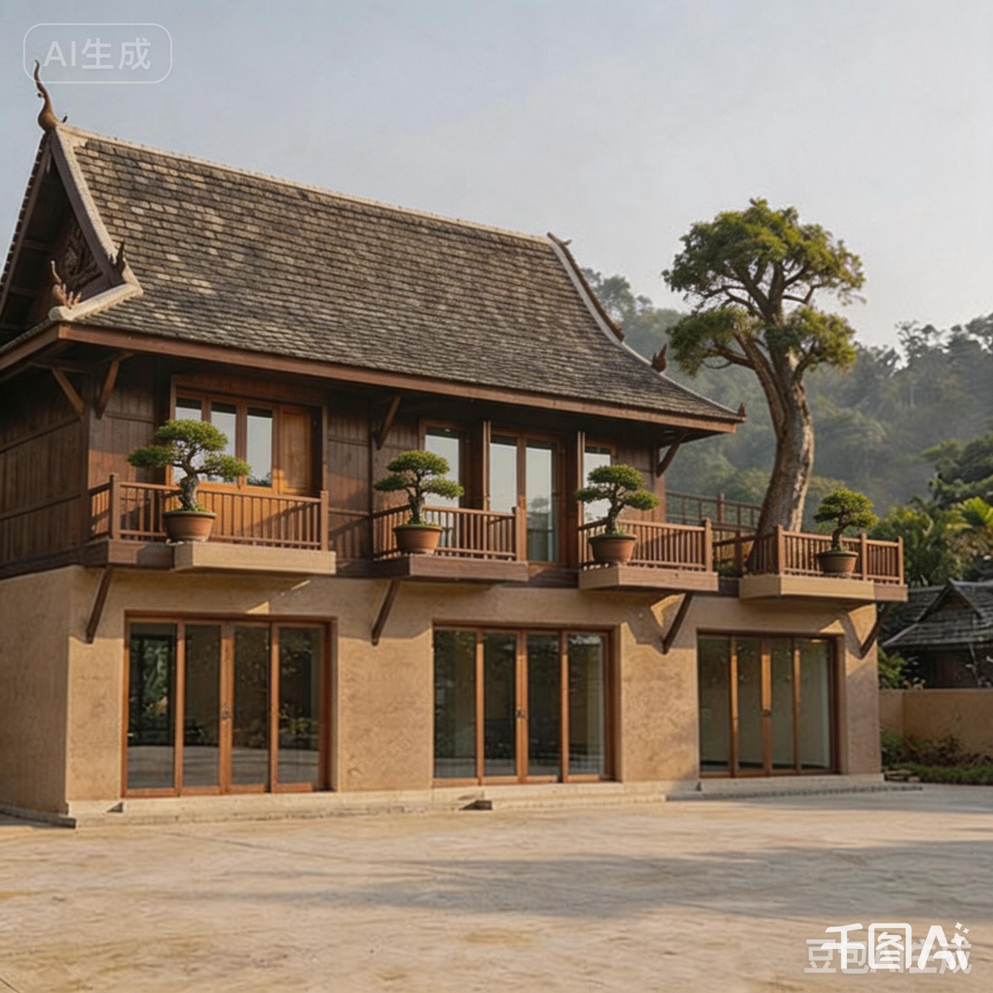 东南亚风别墅住宅庭院商业照片 | AI智能生成设计模板-千图AI