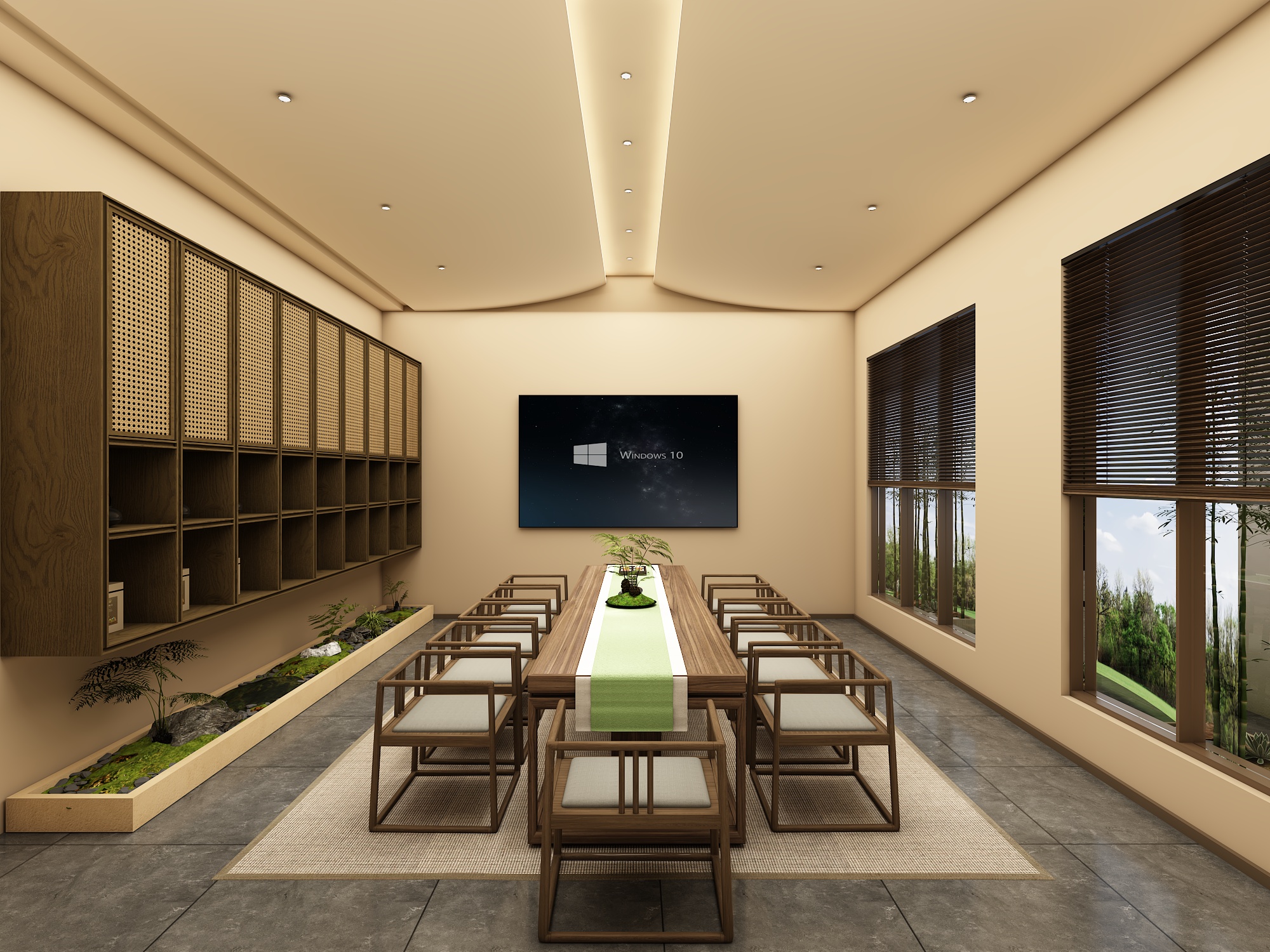 3D渲染商务办公会议室场景商业照片 | AI智能生成设计模板-千图AI
